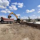 Работы по устройству  дороги на территории предприятия